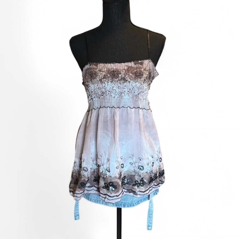 Early 2000s Y2K sequin Cami top